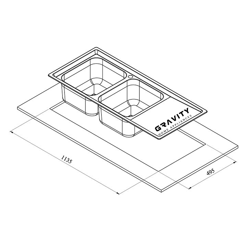 سینک ظرفشویی گرویتی مدل GS701 توکار