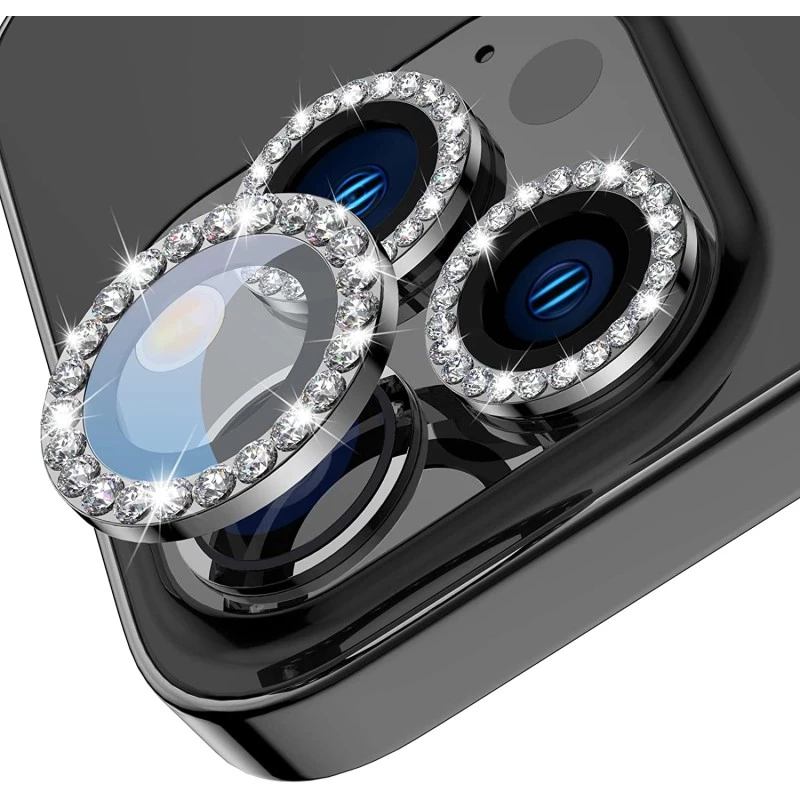 محافظ لنز دوربین مدل رینگی نگین دار مناسب برای گوشی موبایل اپل iPhone 14 Pro / 14 Pro Max
