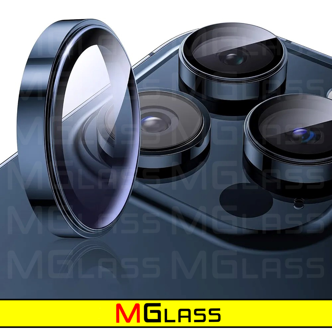 محافظ لنز دوربین ام‌گلس مدل Ring-Metal-MG مناسب برای گوشی موبایل اپل Iphone 15 Pro Max