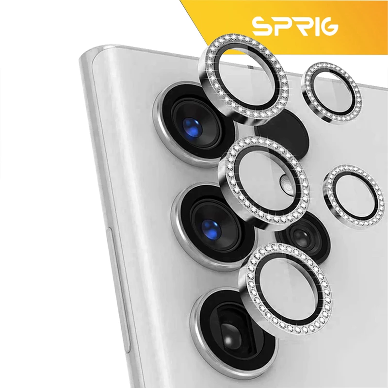 محافظ لنز دوربین رینگی اسپریگ مدل Ring metal Diamond مناسب برای گوشی موبایل سامسونگ Galaxy S23 ultra