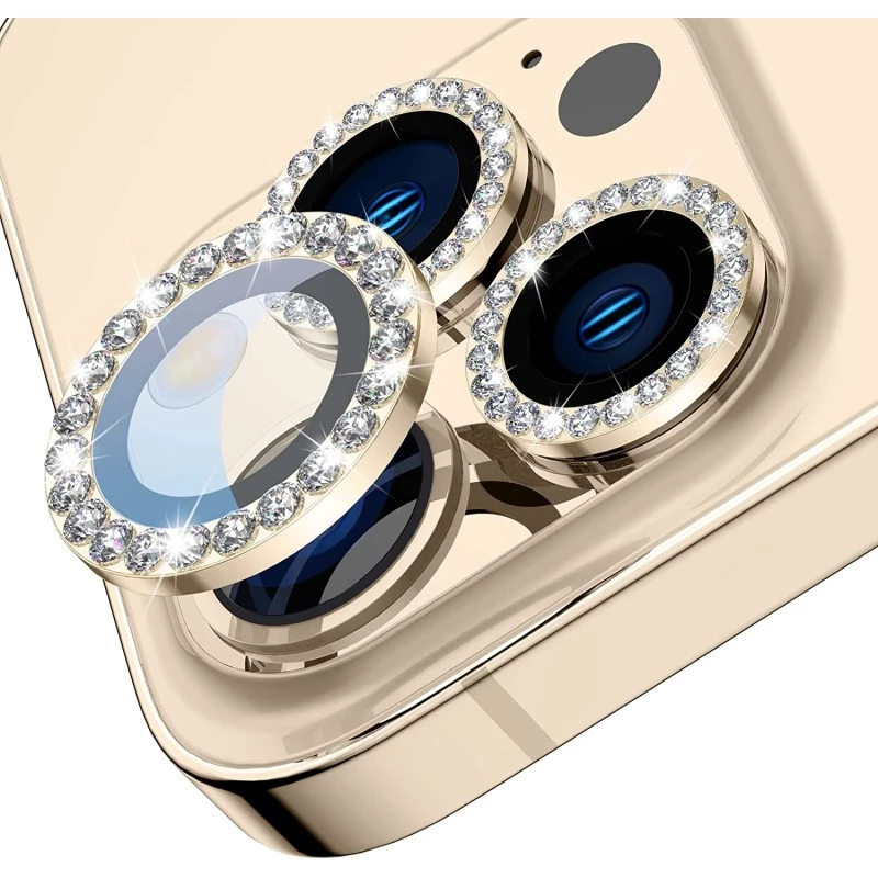 محافظ لنز دوربین مدل رینگی نگین دار مناسب برای گوشی موبایل اپل iPhone 14 Pro / 14 Pro Max