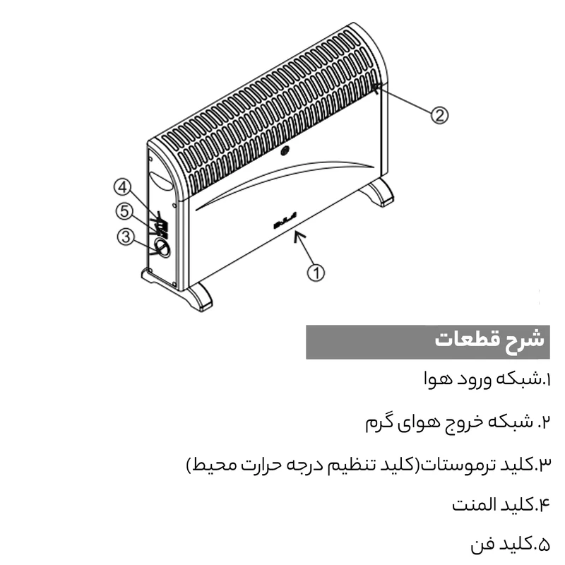 بخاری برقی آبسال مدل 341F