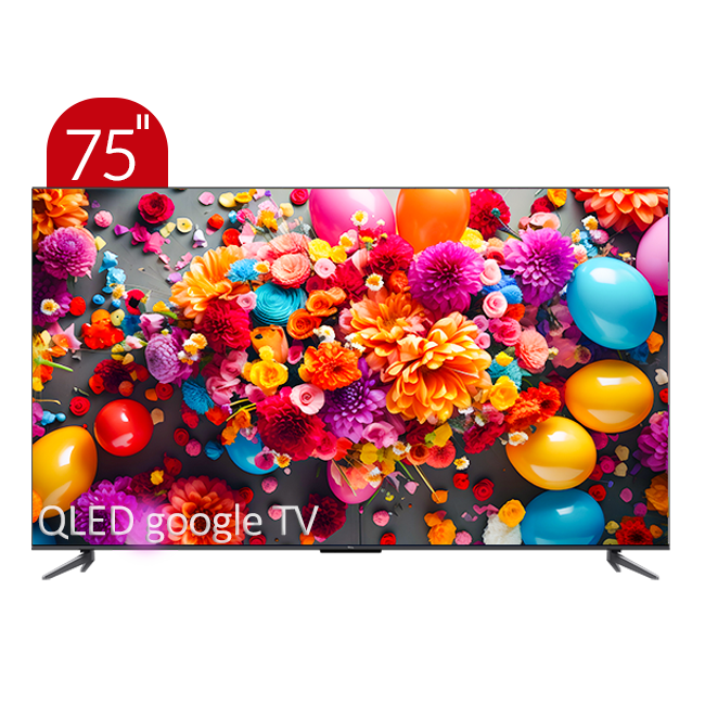 تلویزیون QLED UHD 4K هوشمند google TV تی سی ال مدل C645 سایز 75 اینچ